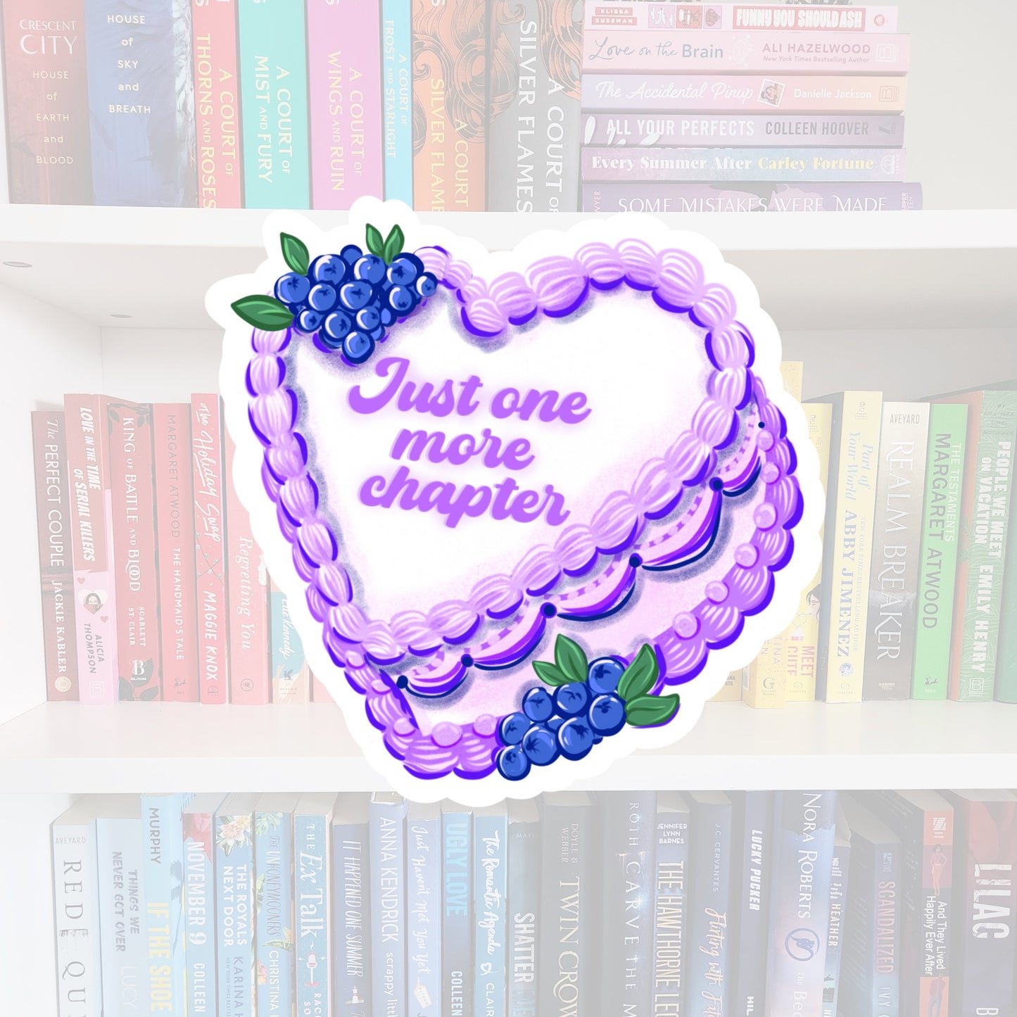 Just One More Chapter Cake - bookish vinyl sticker