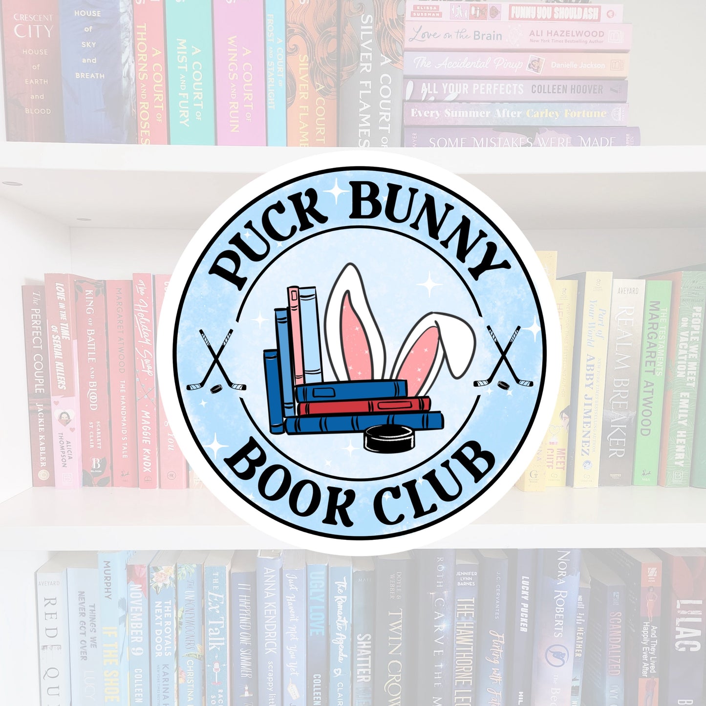 Puck Bunny Book Club - bookish vinyl sticker | book merch | water resistant | Hockey romance