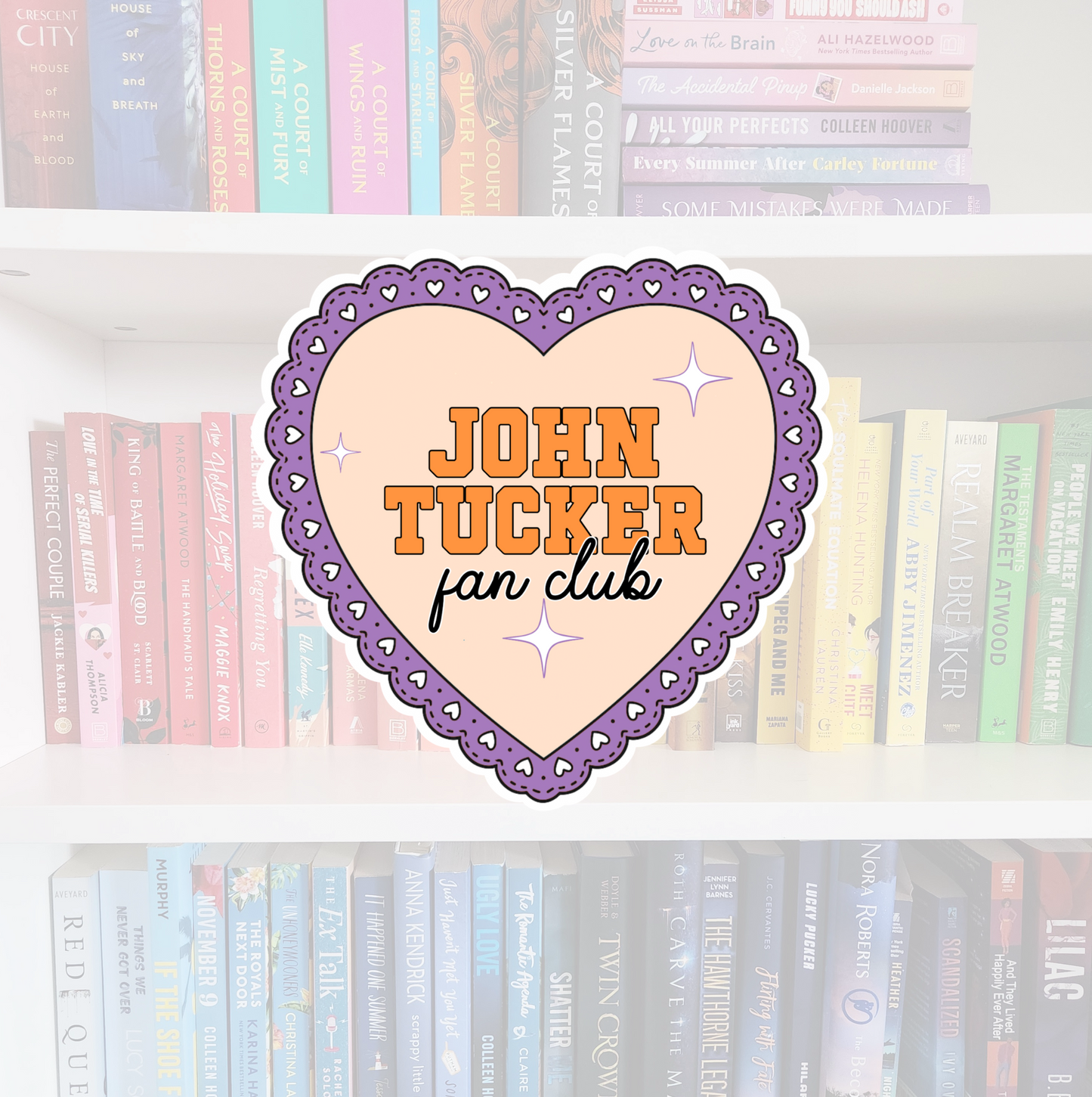 Off-Campus boys - heart bookish vinyl sticker | book merch | water resistant | Hockey romance