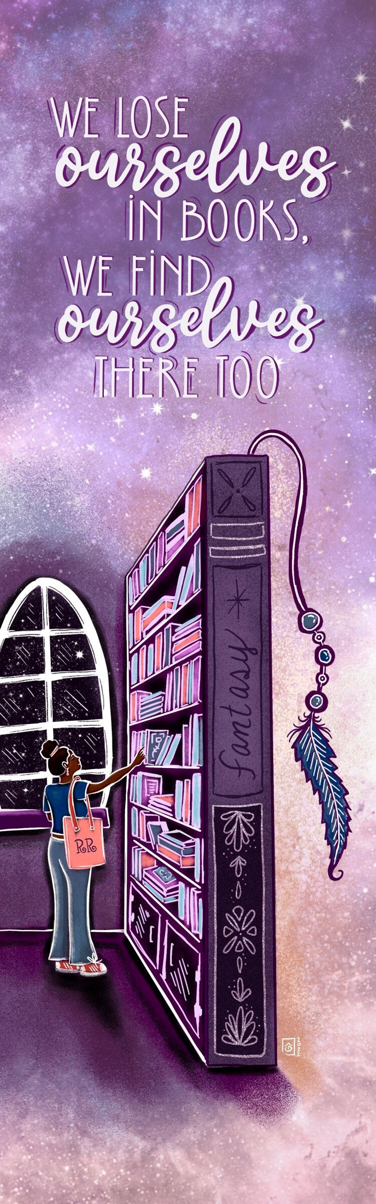 Bookstore Bookmark, Fantasy Books Design