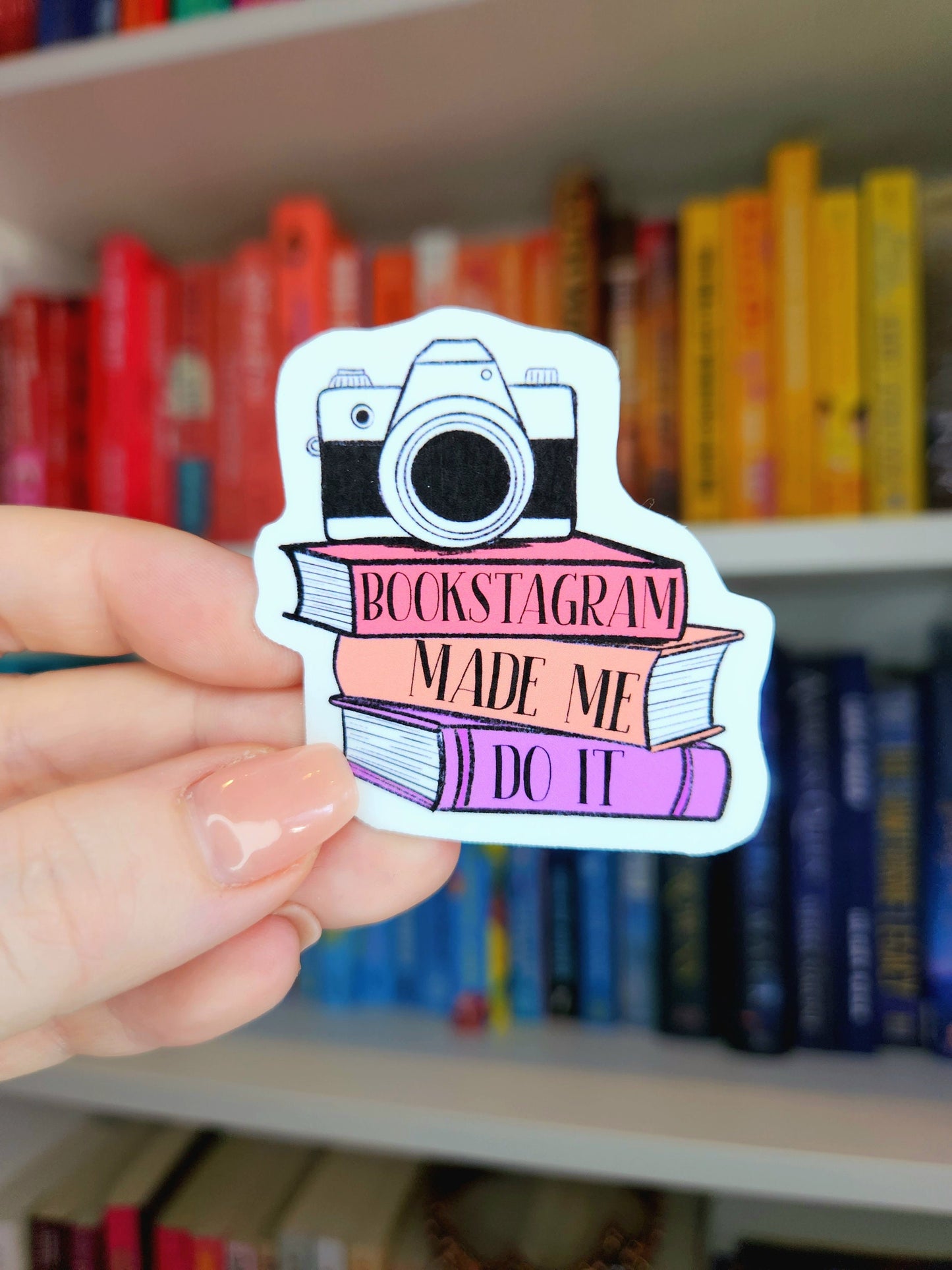 Bookstagram Made Me Do It Sticker – Book Lover Laptop Decal