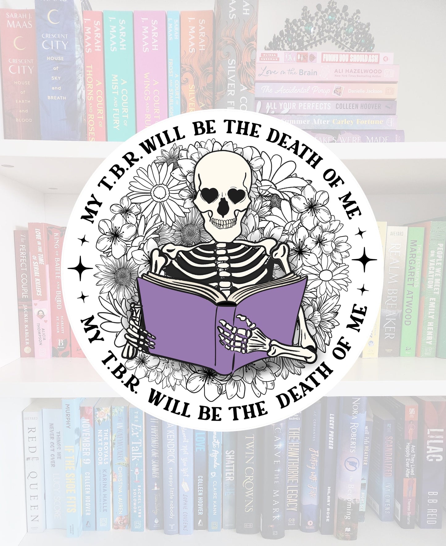 TBR Skeleton Sticker: Funny Booktok Reader Vinyl Sticker