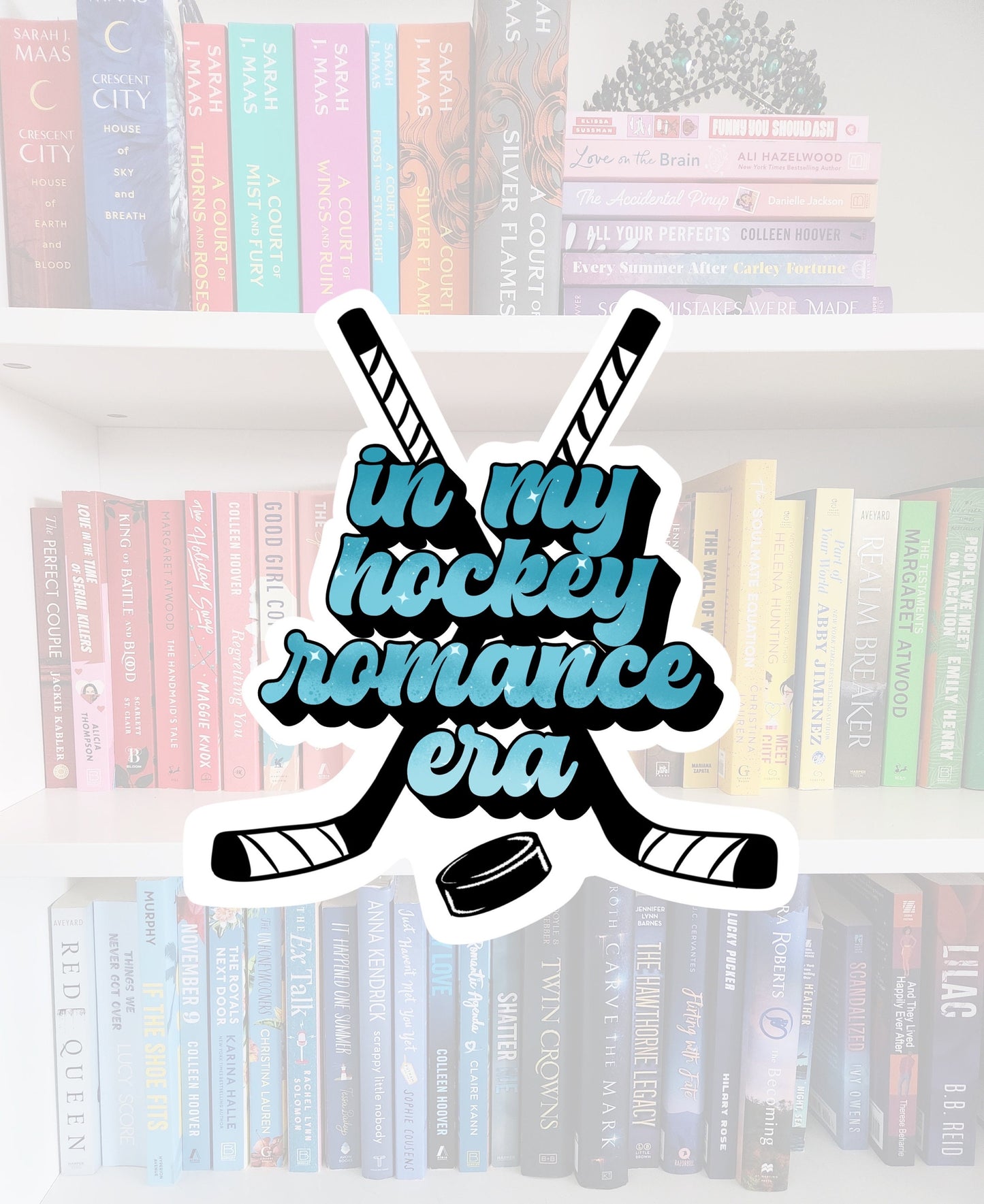 In my hockey romance era - book sticker / booktok / book addict / water resistant | bookish gifts | books | bookish | hockey stickers