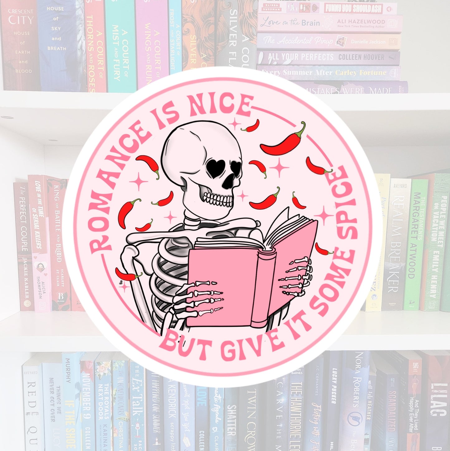 Romance is nice - bookish sticker | booktok | spicy | funny | skeleton | kindle sticker | laptop | water resistant | bookish gifts