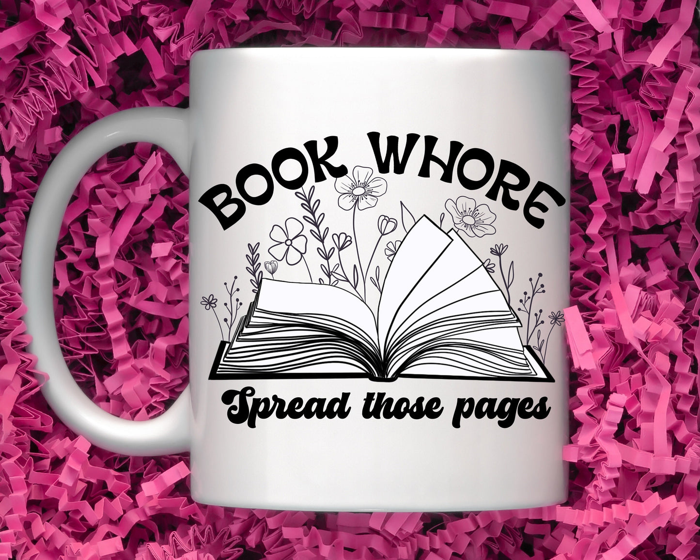Book Whore , spread those pages - ceramic coffee mug - bookish merch | bookish gifts | glass | drinkware | tumbler