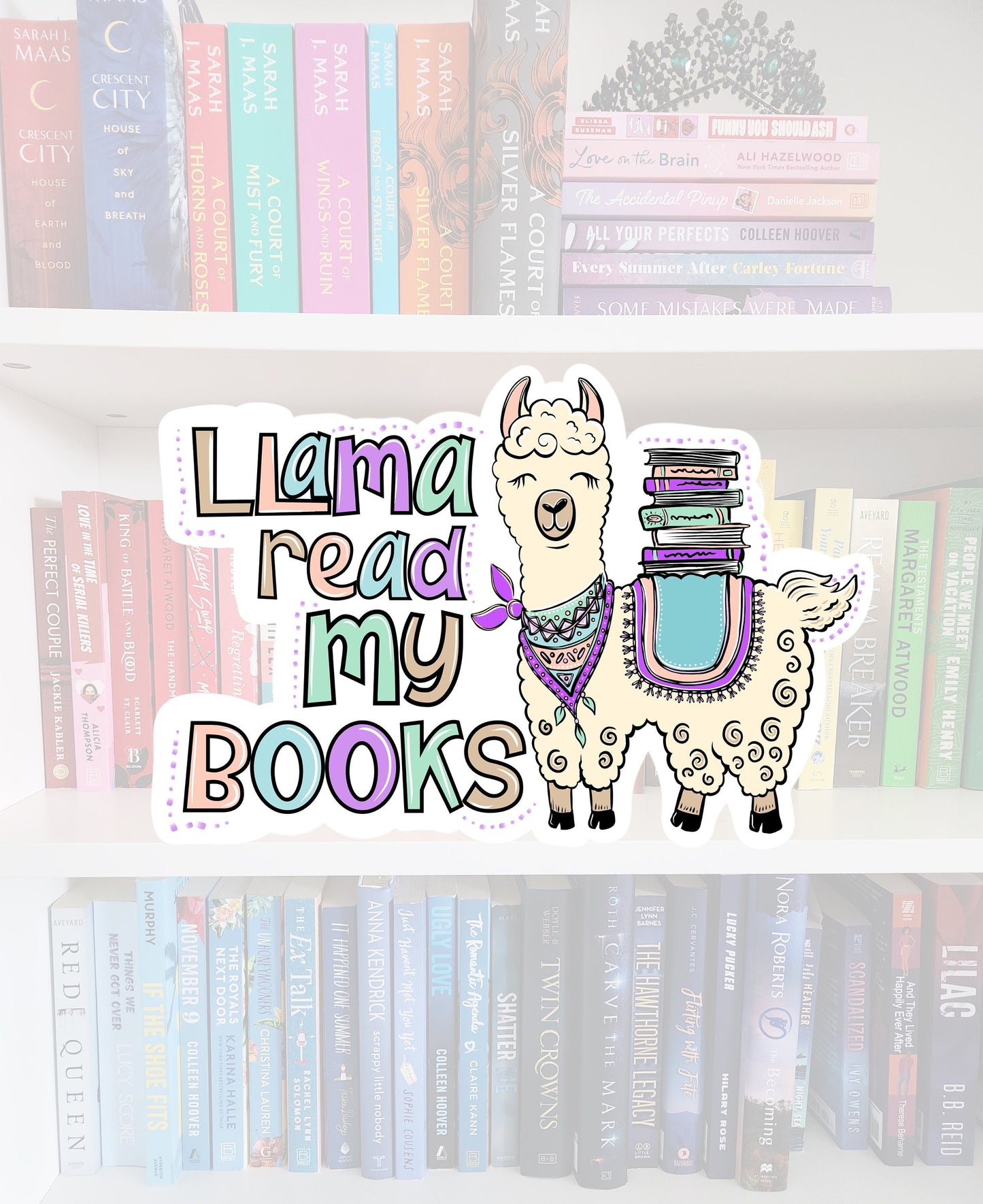 Llama read my books - bookish stickers | llama sticker | kindle | reader | water resistant | bookish gifts | creatures | laptop sticker