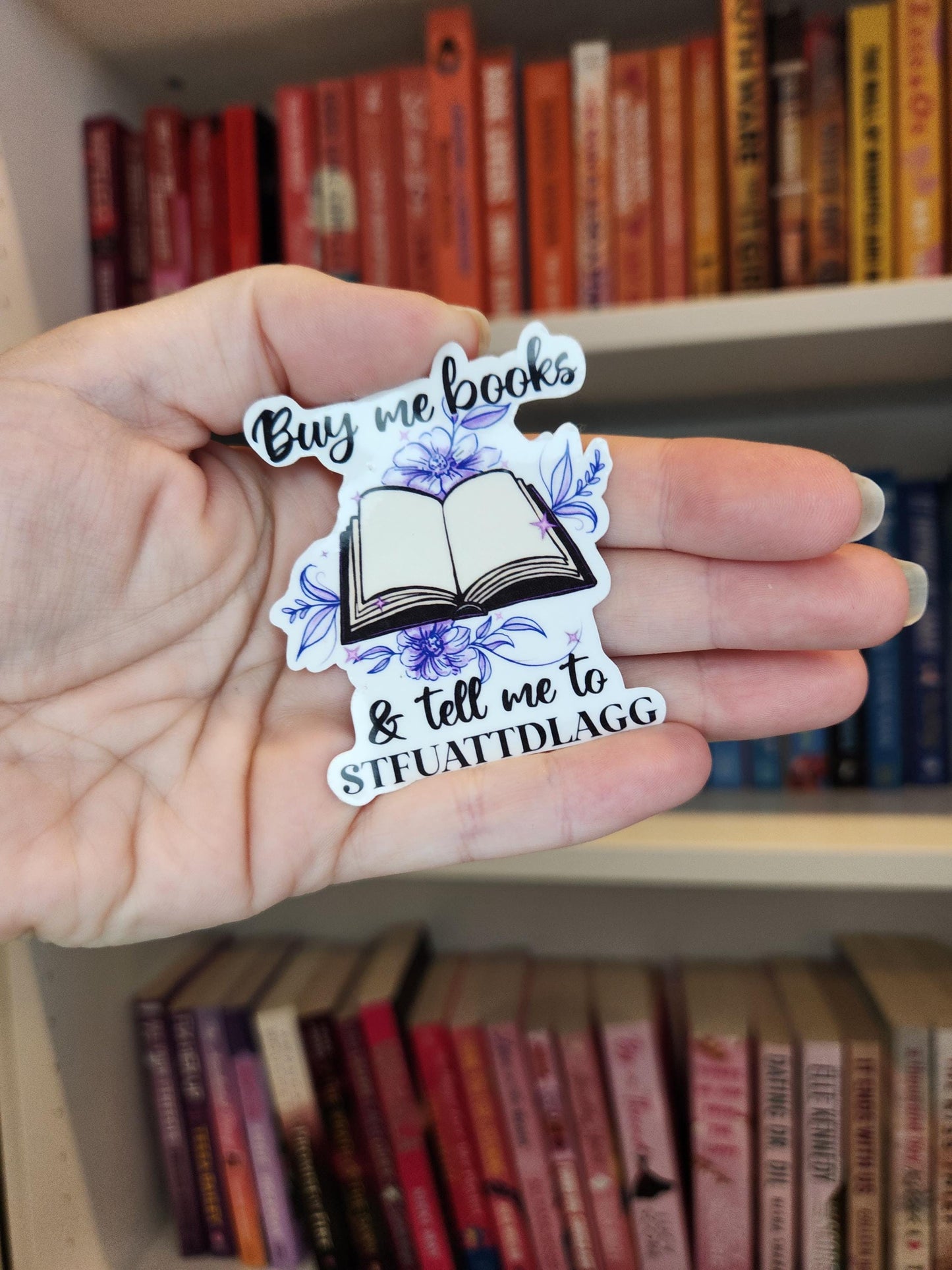 Buy Me Books Glossy Vinyl Sticker - Booktok Reader Gift