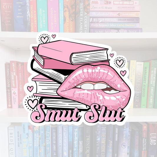 Smut Slut Book Stack - bookish vinyl sticker