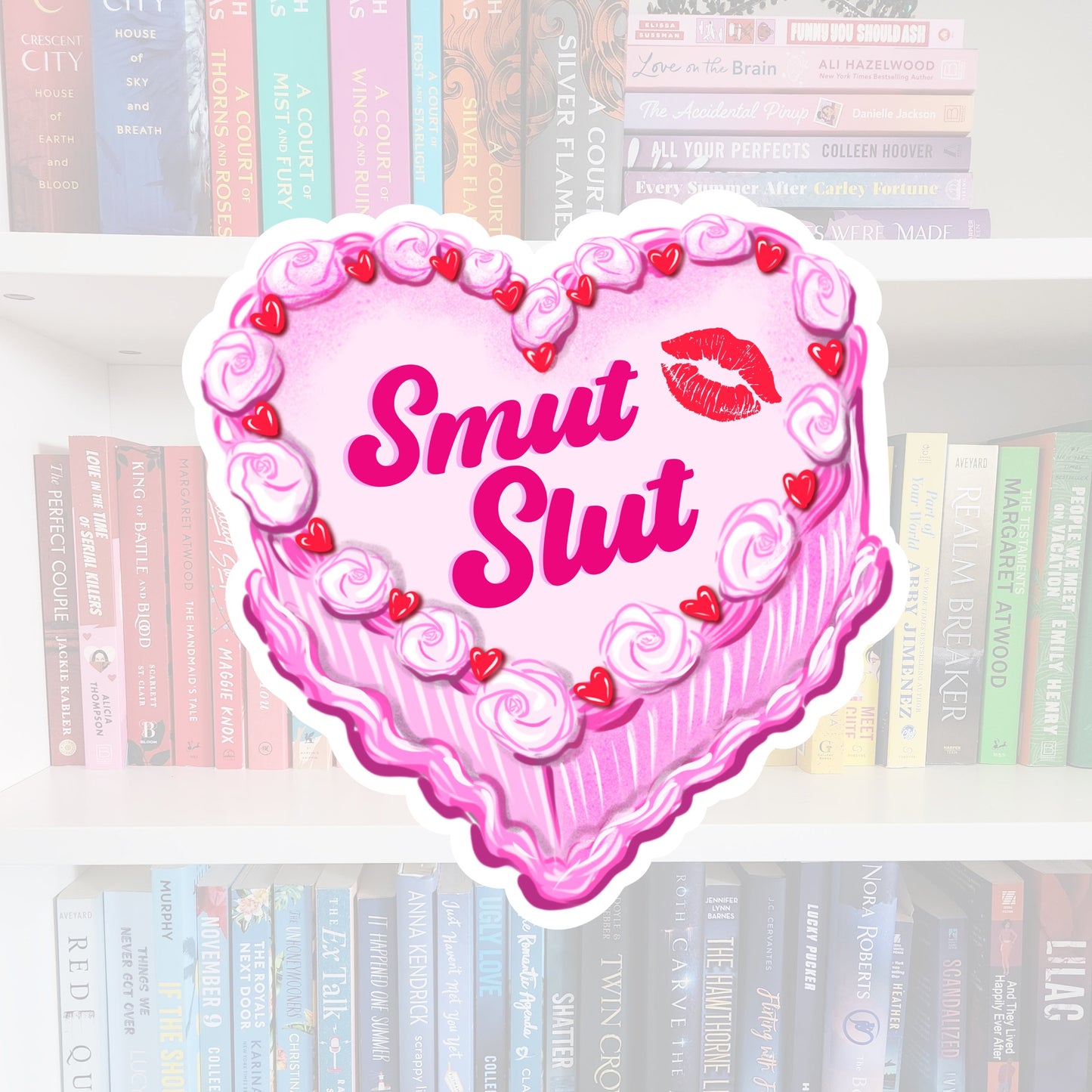 Smut Slut Cake - bookish vinyl sticker