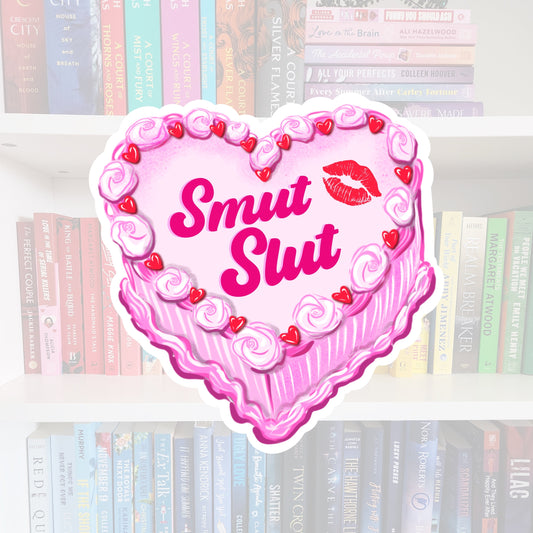 Smut Slut Cake - bookish vinyl sticker