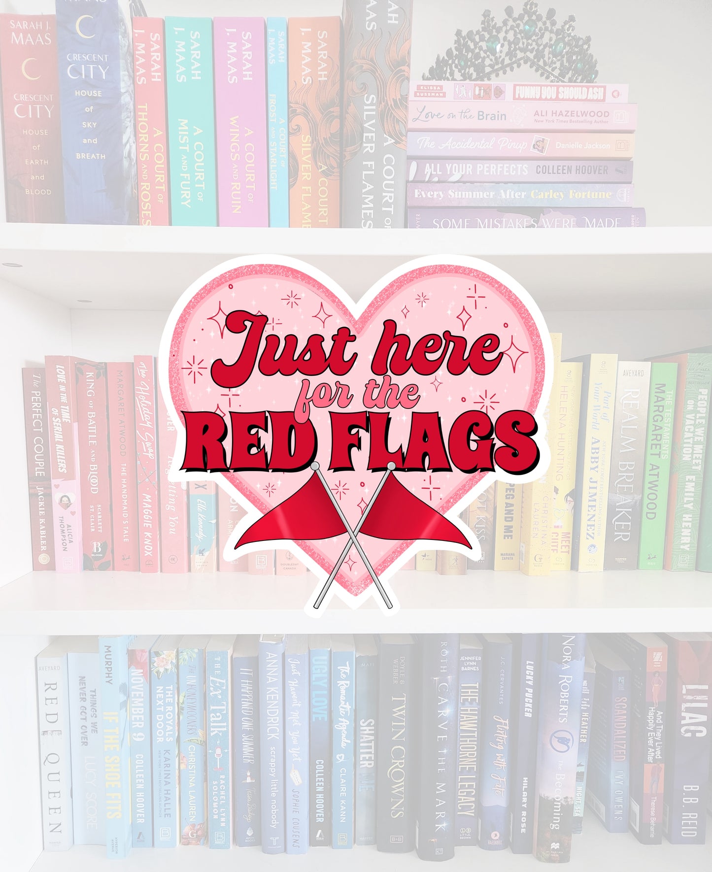 Just here for the red flags - bookish sticker