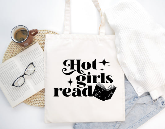 Hot Girls Read - bookish tote bag