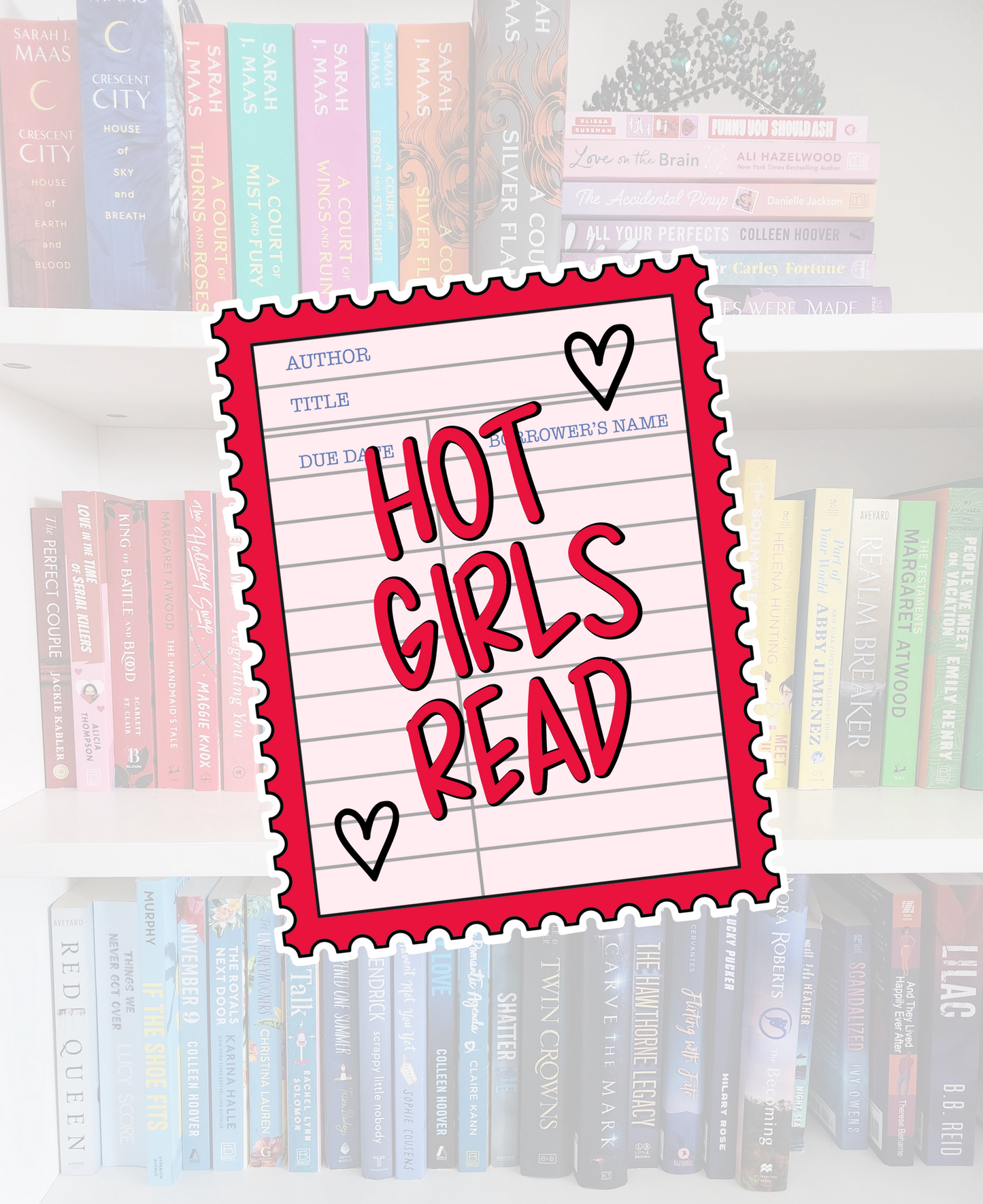 Hot girls read stamp- bookish vinyl sticker | book merch | water resistant
