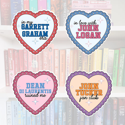 Off-Campus boys  - heart bookish vinyl sticker | book merch | water resistant | Hockey romance