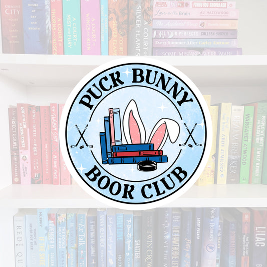 Puck Bunny Book Club - bookish vinyl sticker | book merch | water resistant | Hockey romance