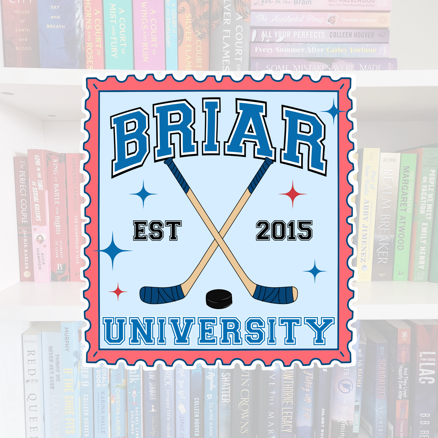 Briar University Hockey Stamp - bookish vinyl sticker | book merch | water resistant | Hockey romance