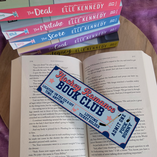 Hockey Romance Book Club Ticket bookmark