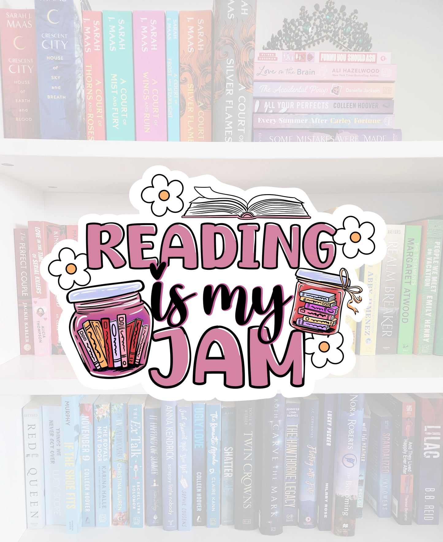 Reading Is My Jar - bookish vinyl sticker | book merch | water resistant