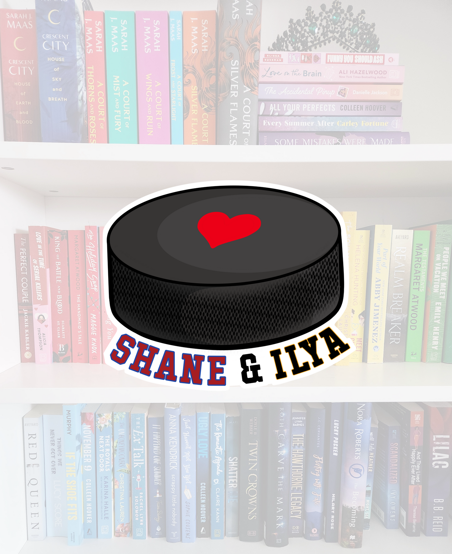 Shane & Ilya Hockey Puck- bookish sticker | Heated Rivalry inspired
