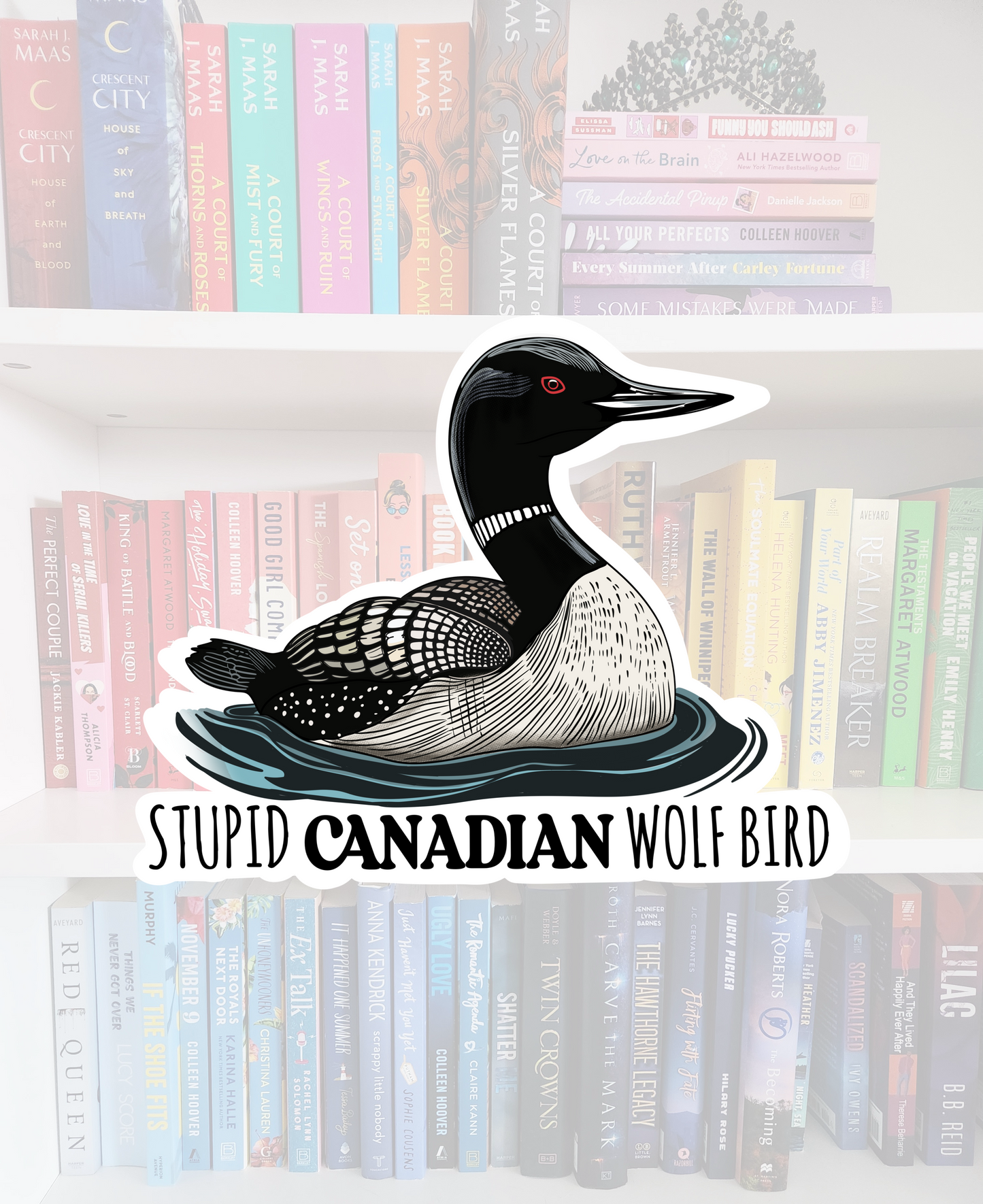 Stupid Canadian Wolf Bird - bookish sticker | Heated Rivalry inspired