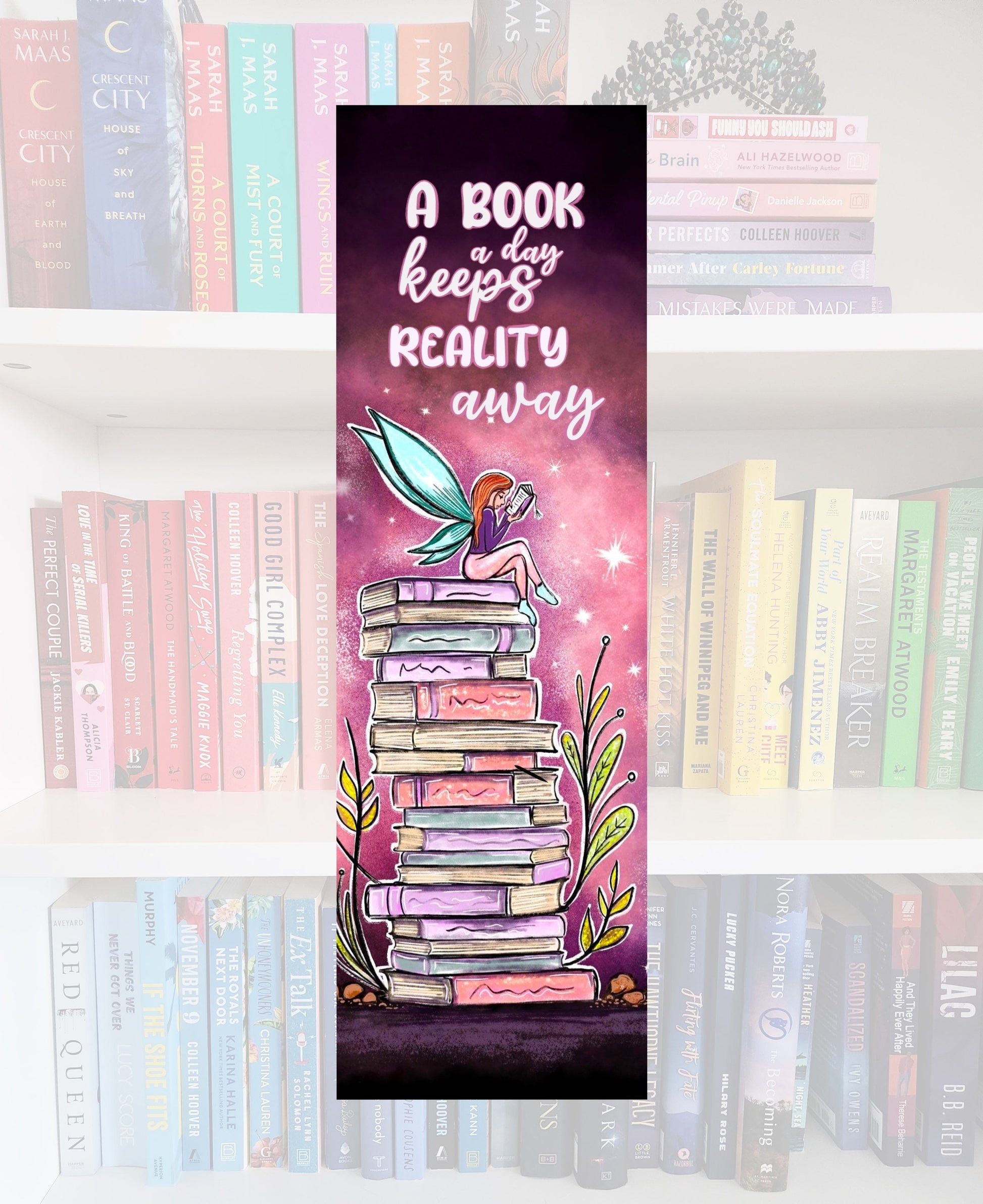 Fairy book stack bookmark