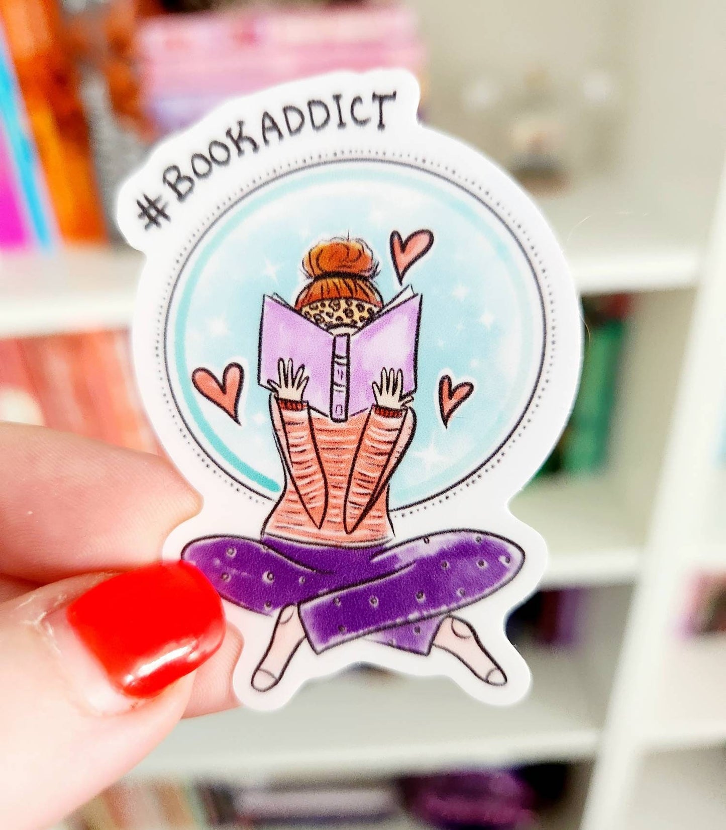 Book Addict Sticker – Bookish Girl, Reader Gift
