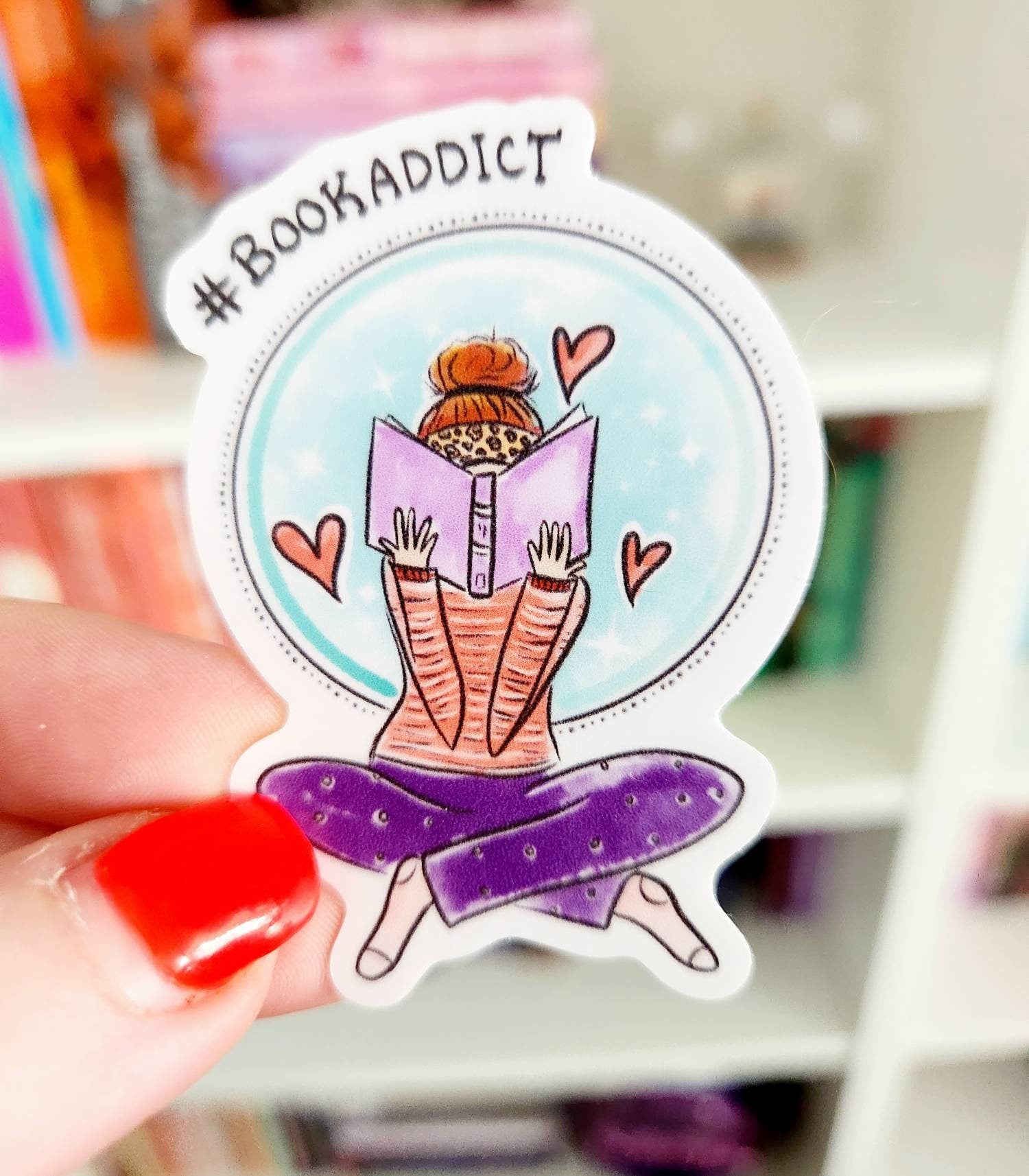 Book Addict Sticker – Bookish Girl, Reader Gift