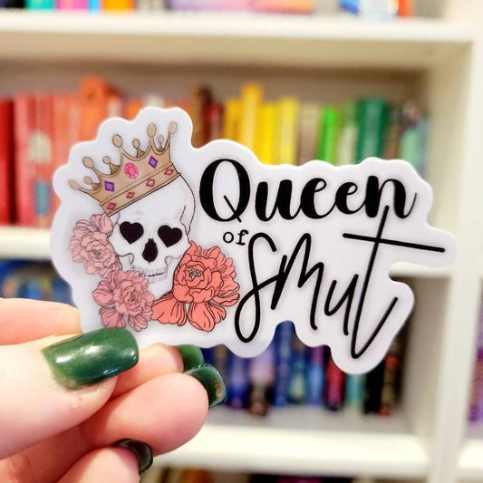Queen of Smut Vinyl Sticker – Bookish Skull Decal
