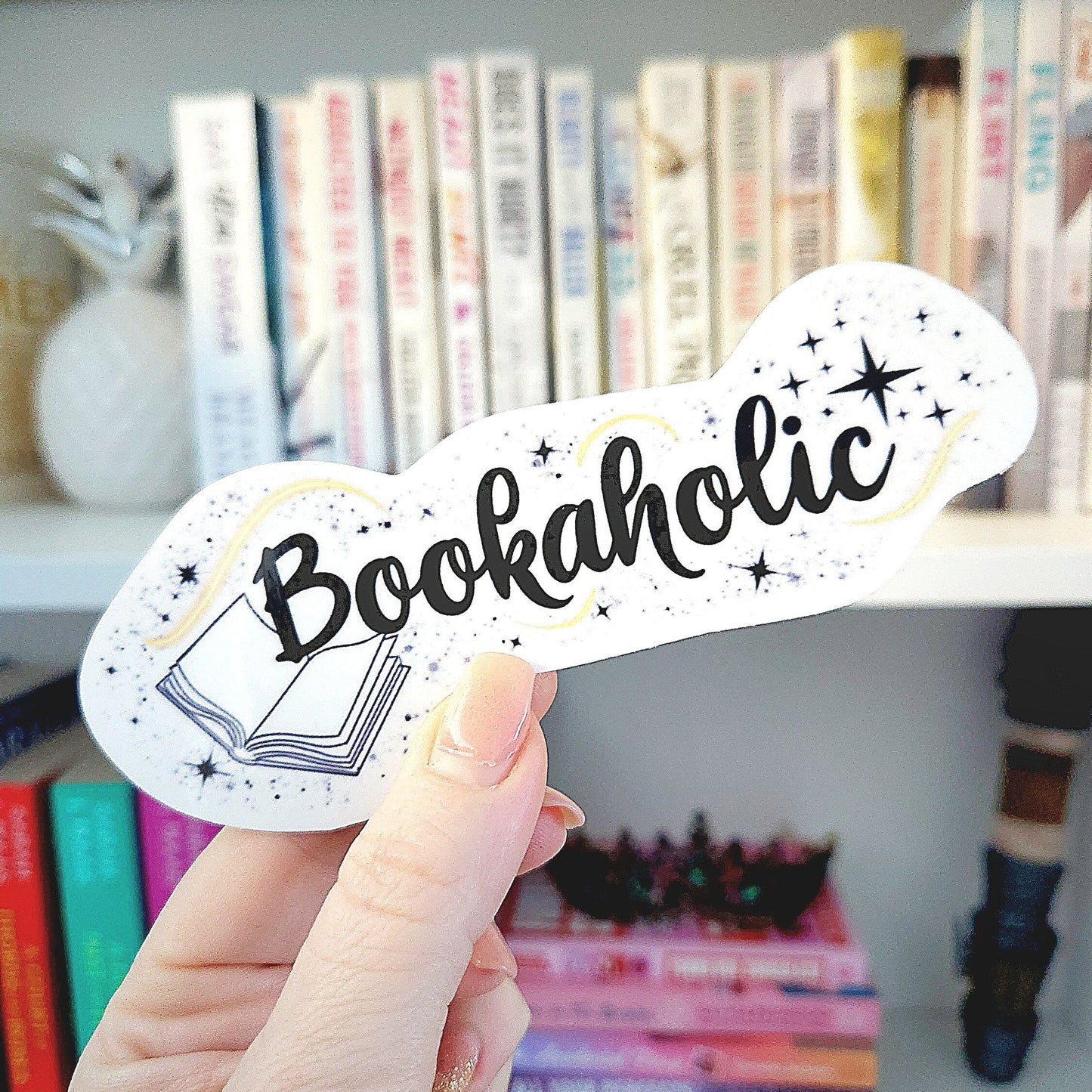 Bookaholic Sticker - bookish stickers / booktok / book addict / whimsy