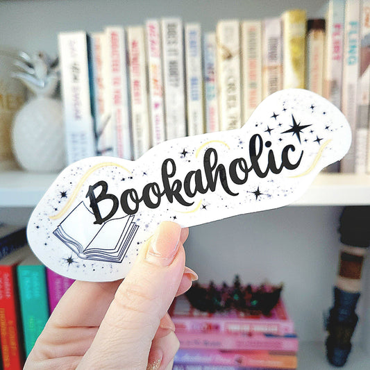 Bookaholic Sticker - bookish stickers / booktok / book addict / whimsy