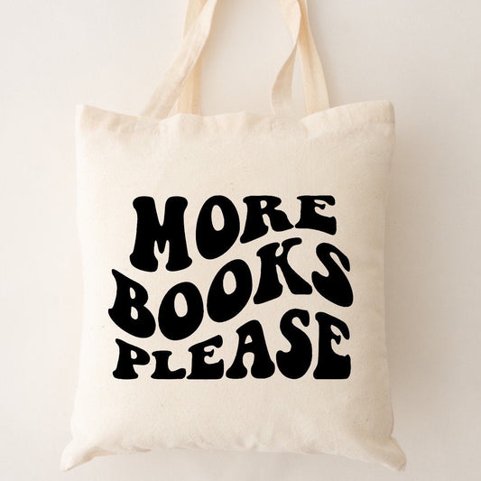 More Books Please Cotton Tote Bag | Book Lover Gift