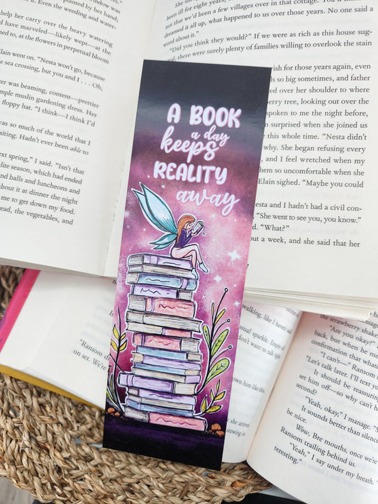 Fairy book stack bookmark