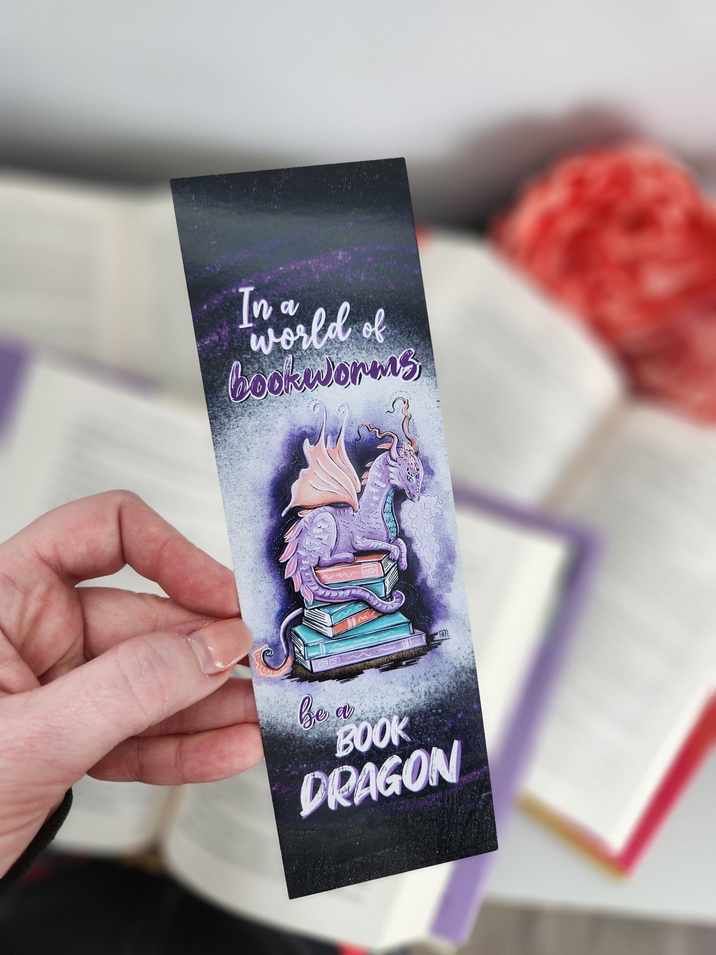Book Dragon Bookmark (2.5 x 8 Inches)