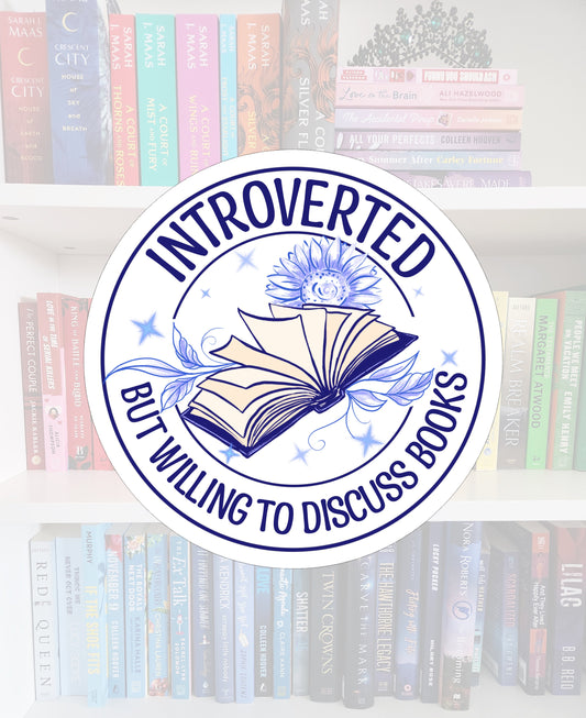 Book Lover Sticker, Introverted Bookish Gift