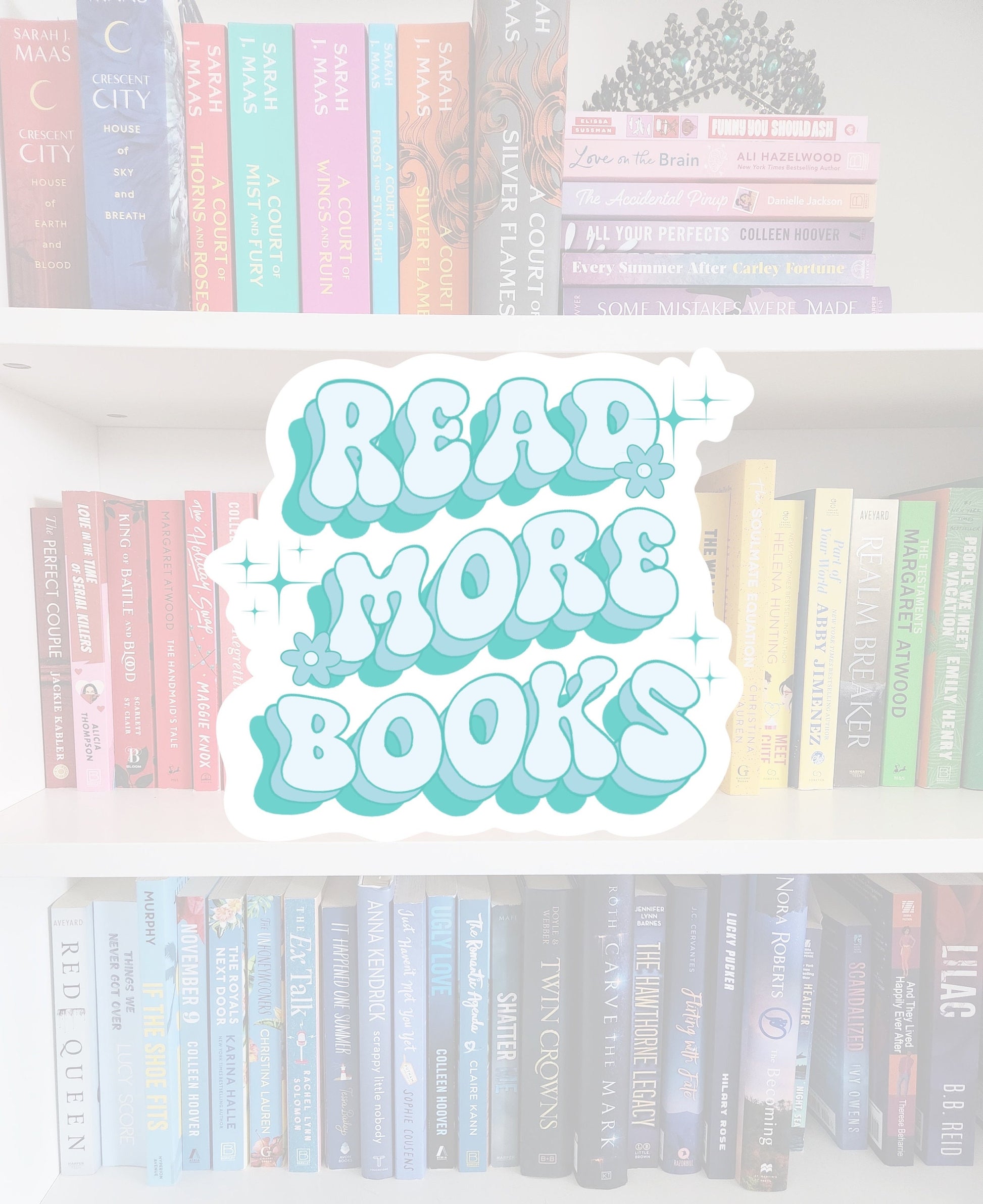 Read More Books Sticker - Retro Booktok, Water Resistant