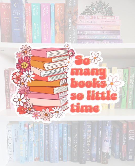 Book Lover Sticker – "So Many Books" Retro Design