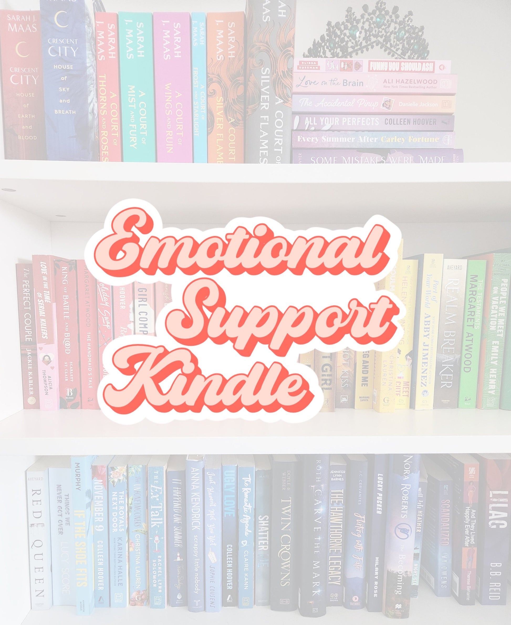 Emotional Support Kindle Sticker | Bookish Retro Groovy
