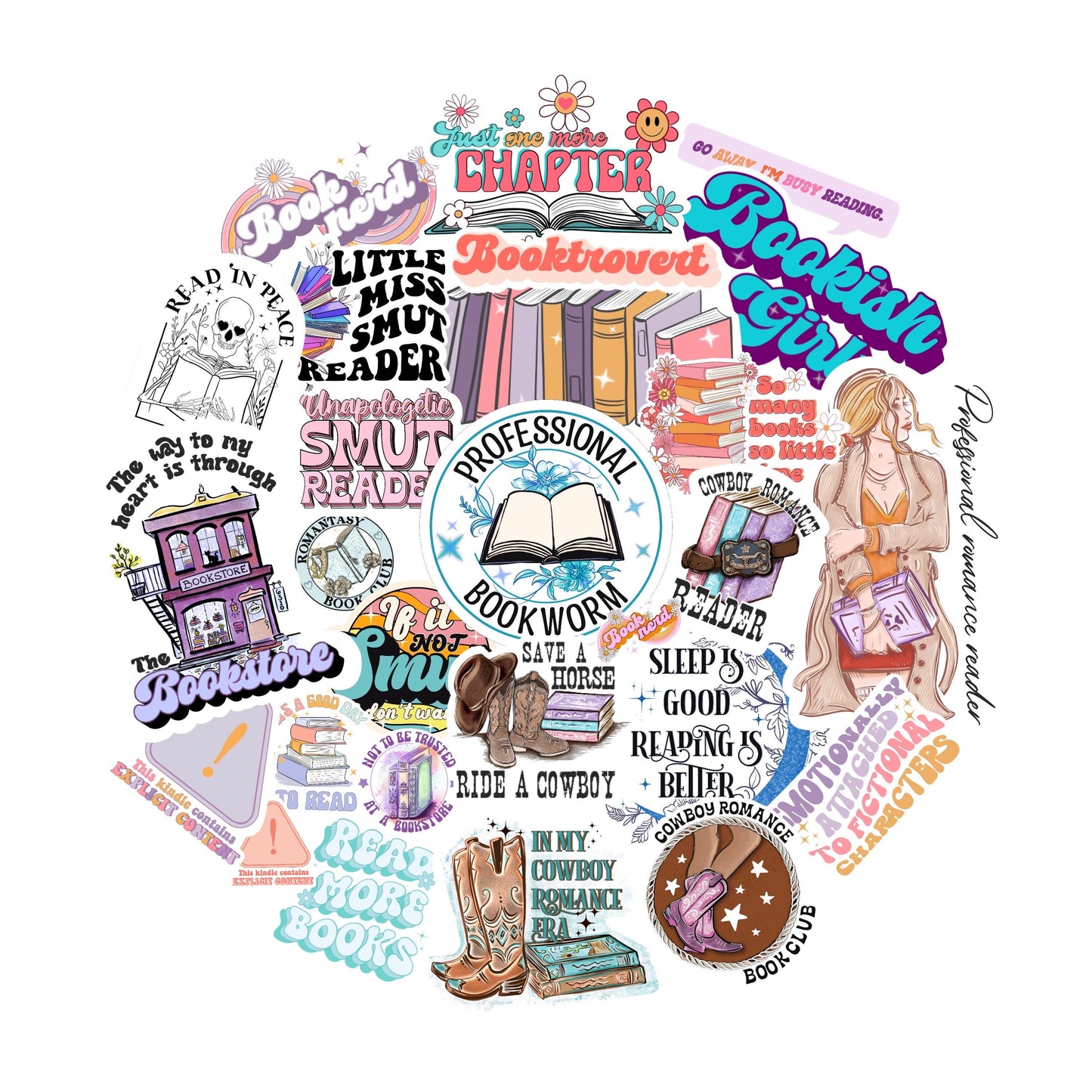 Booktok Sticker Pack | Book Lover Laptop Stickers