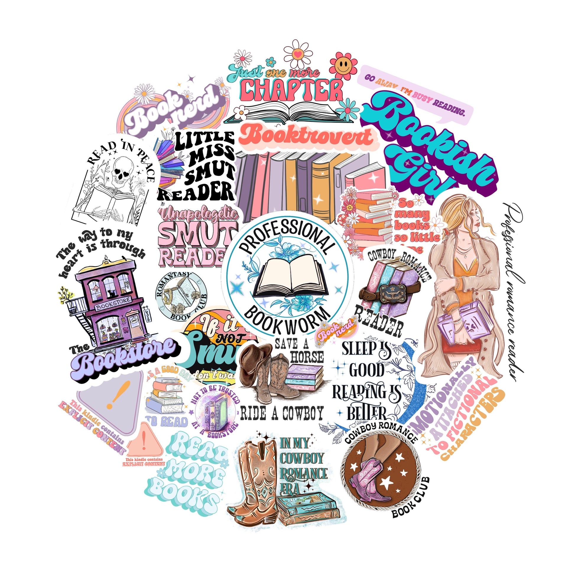 Booktok Sticker Pack | Book Lover Laptop Stickers
