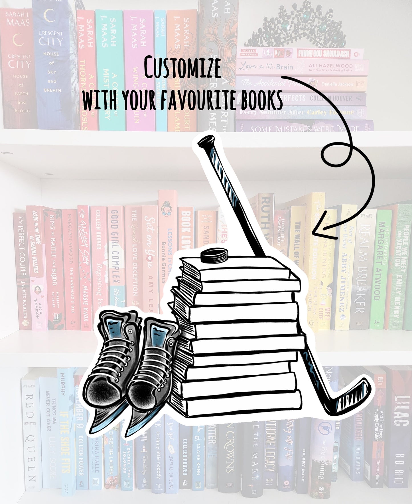 Customizable Sports Romance Book Stack Sticker – Booktok, Football, Hockey