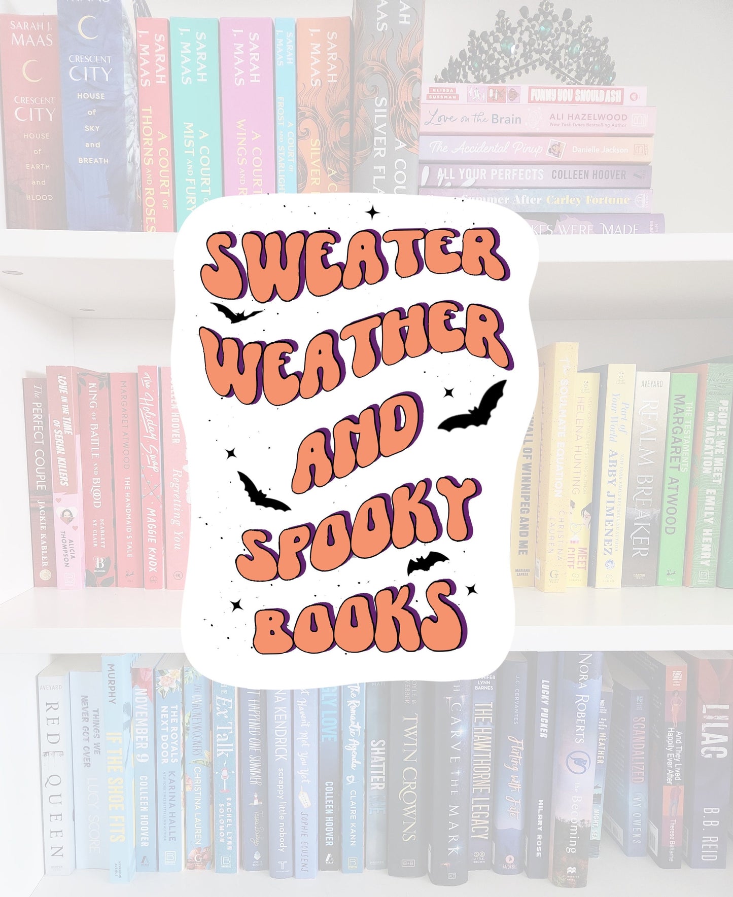 Sweater Weather Spooky Books Sticker - Fall Bookish Vinyl