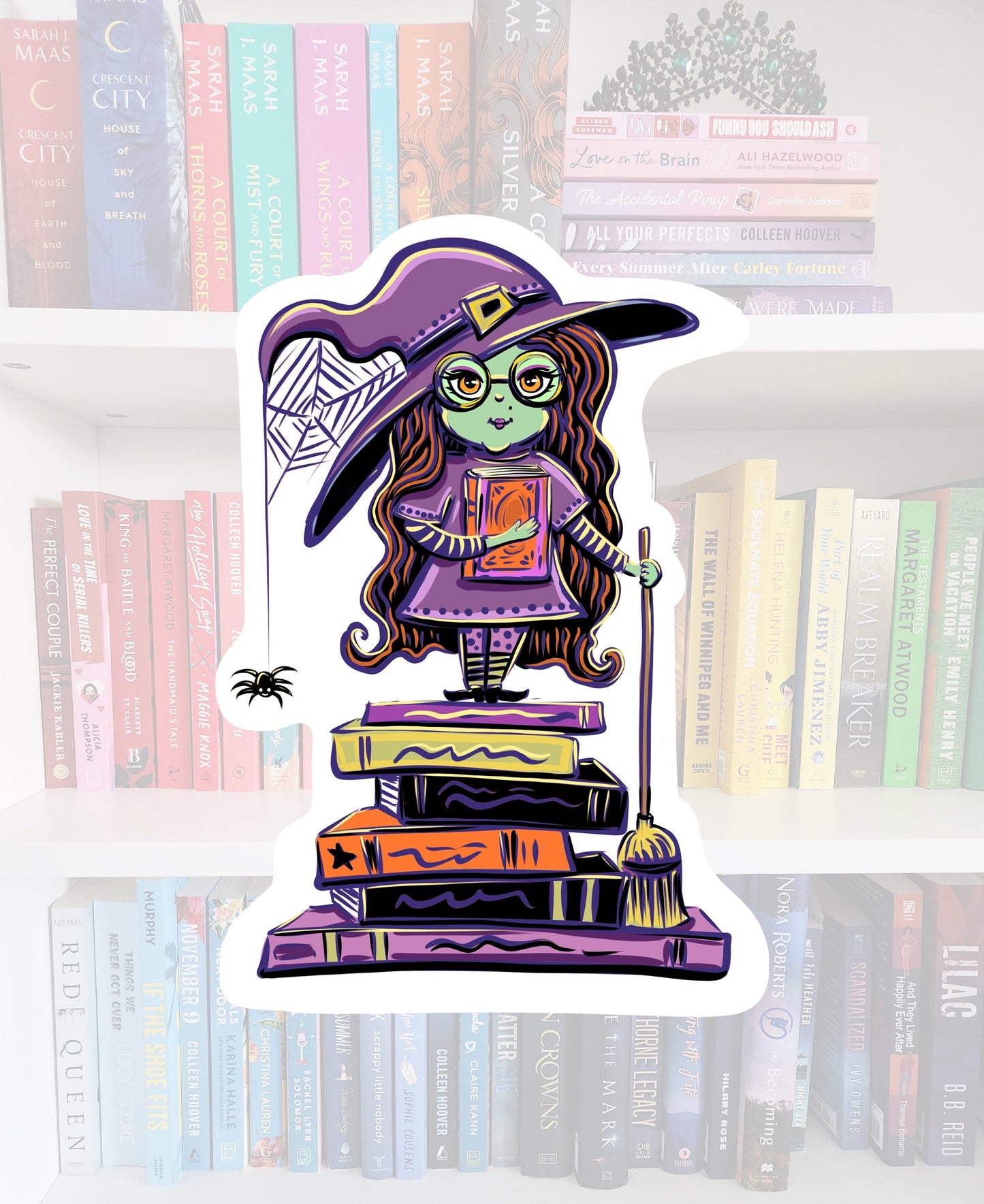 Bookish Witch - spooky bookish stickers / booktok / book addict / whimsy / reader / water resistant | bookish gifts/ fall / bookstagram