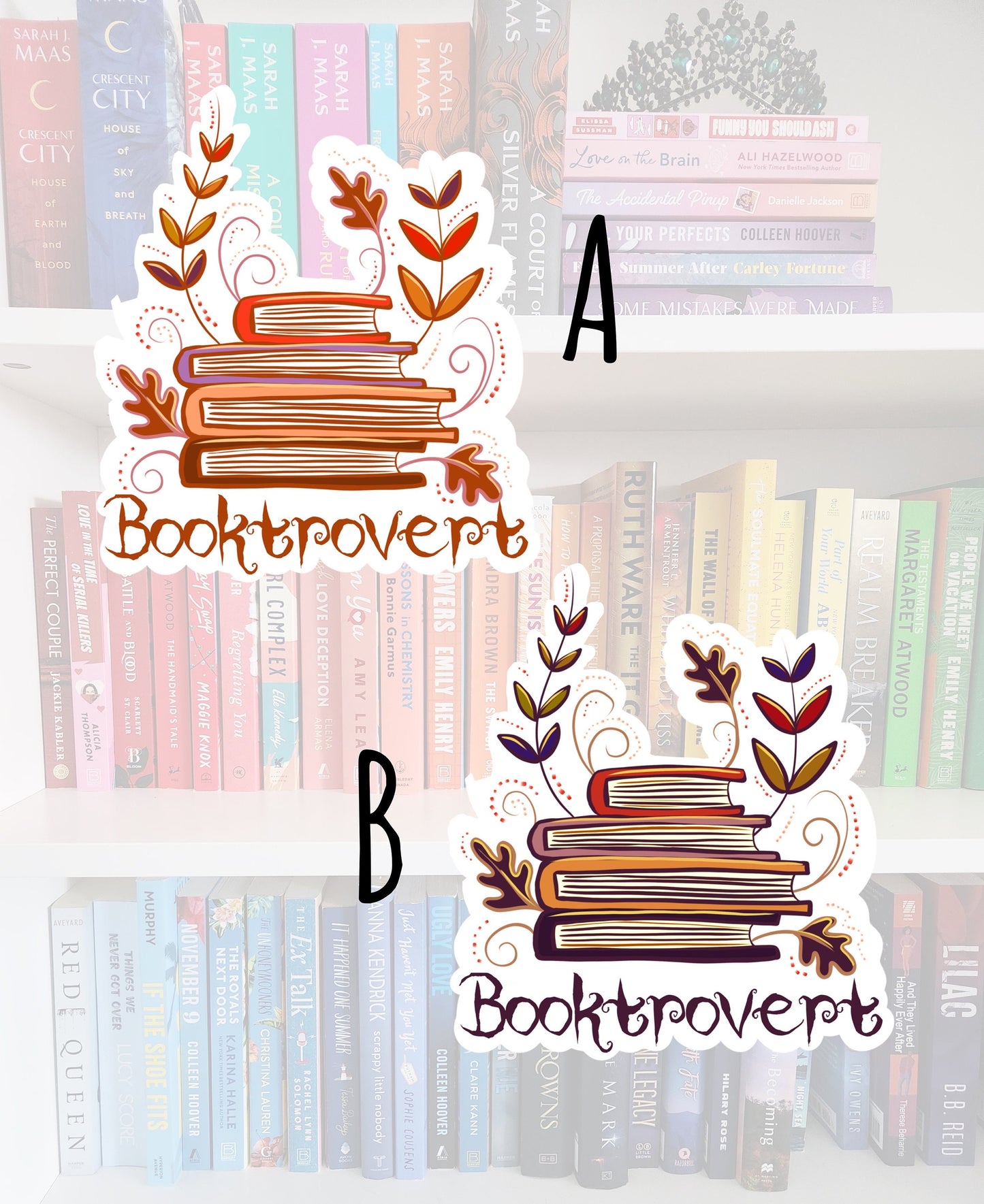 Booktrovert - fall bookish stickers / booktok / book addict / whimsy / reader / water resistant | bookish gifts
