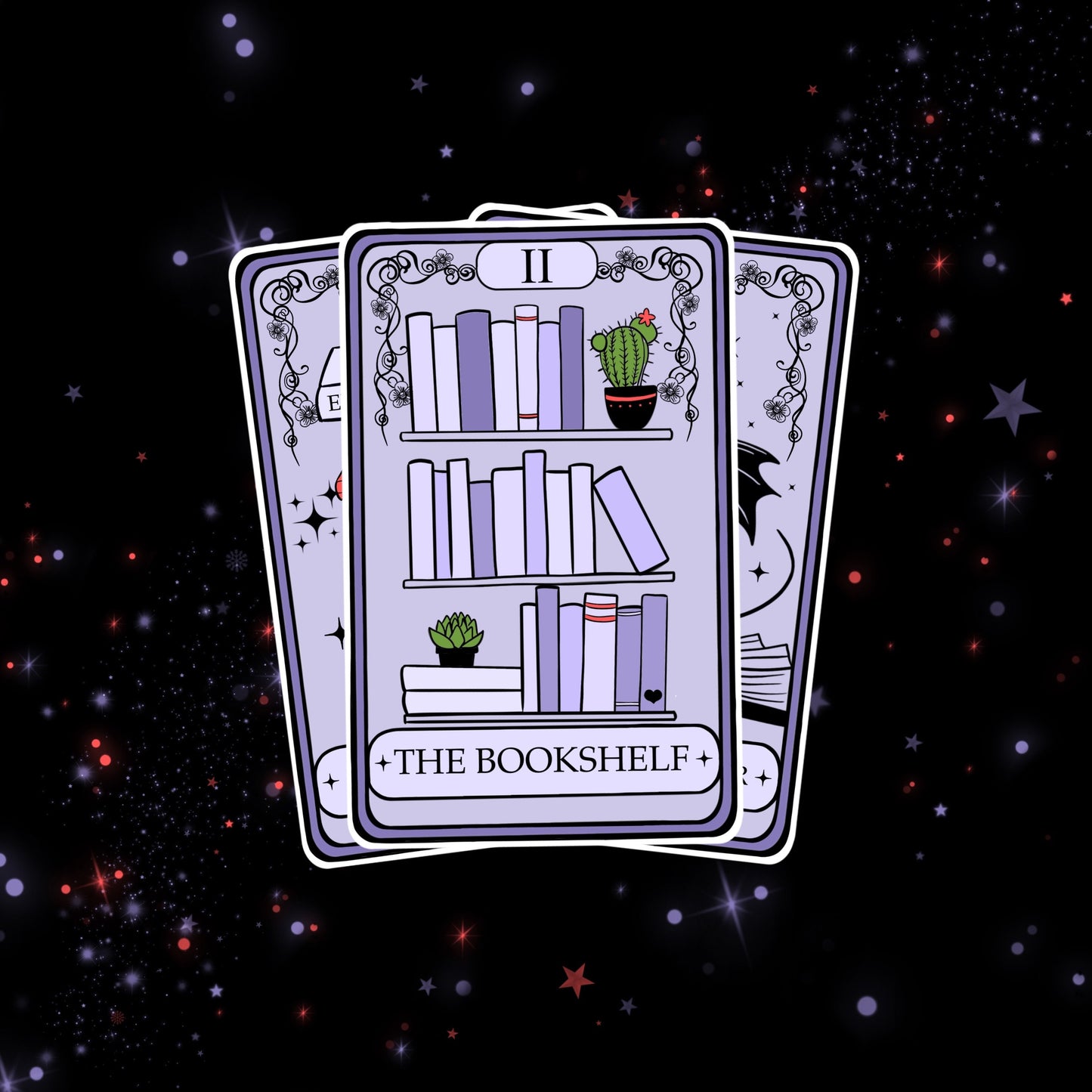 The bookshelf | tarot card - bookish sticker / booktok / book addict / whimsy / reader / water resistant | bookish gifts