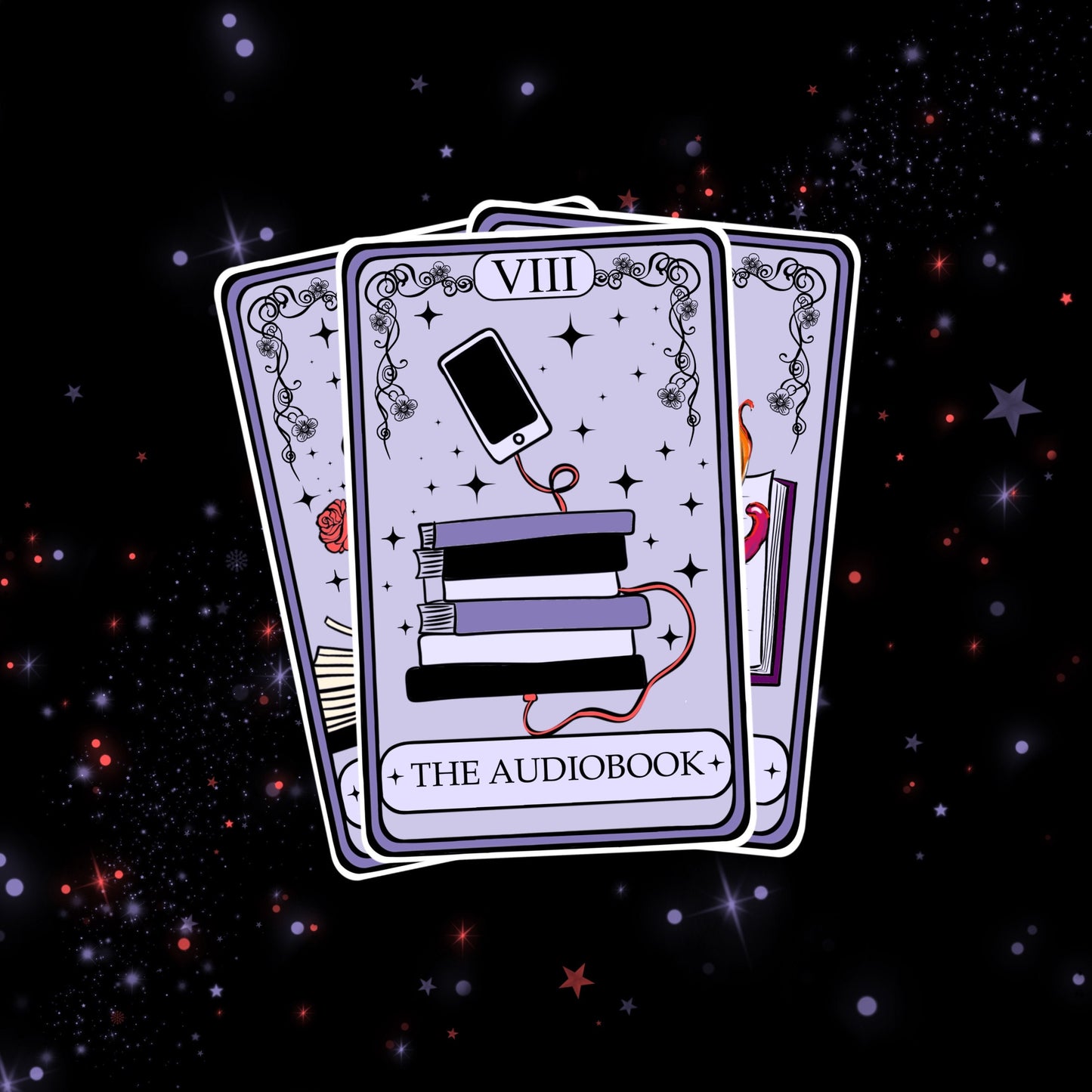 The audiobook | tarot card - bookish sticker / booktok / book addict / whimsy / reader / water resistant | bookish gifts