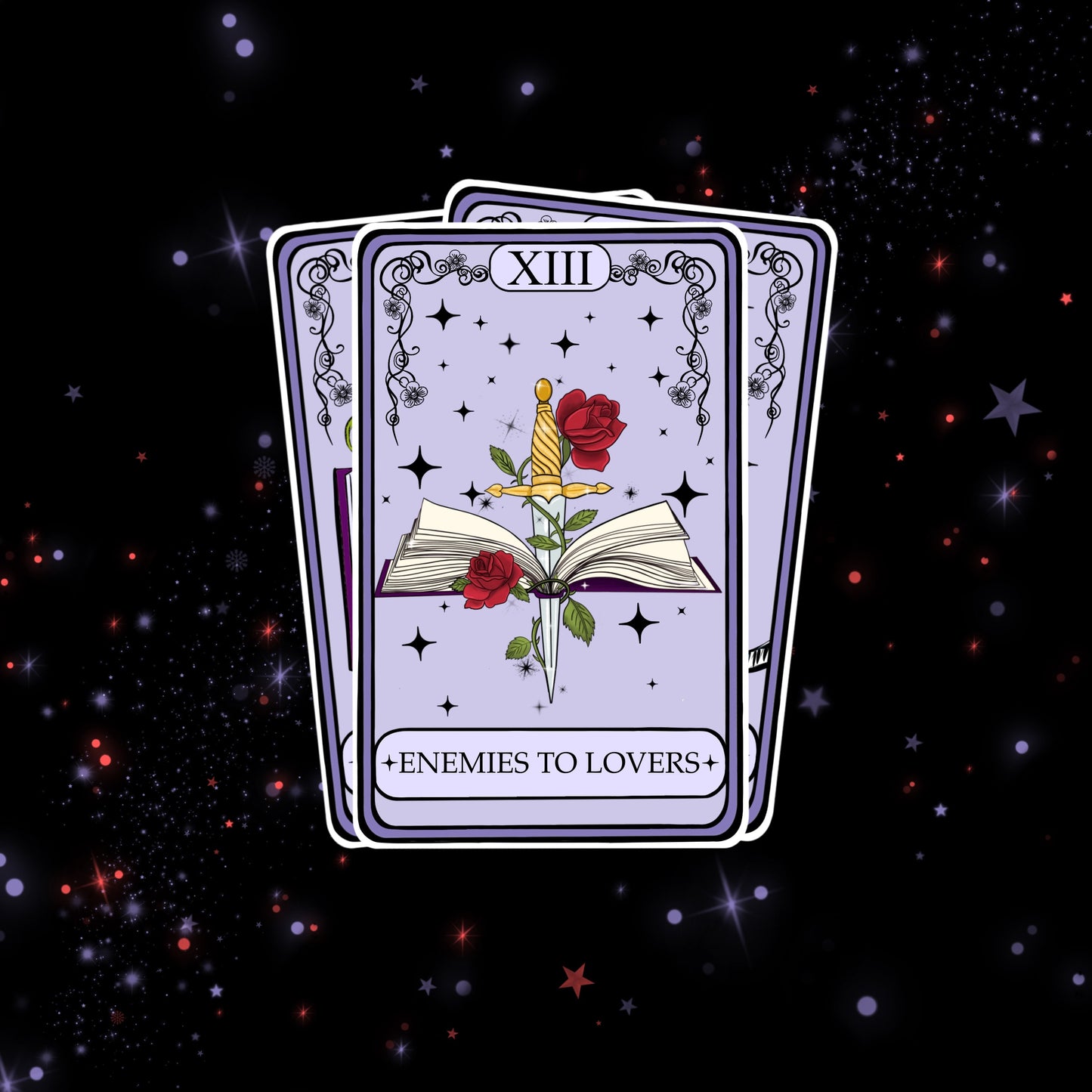 Enemies to Lovers Tarot Card Sticker | Booktok Reader Gift