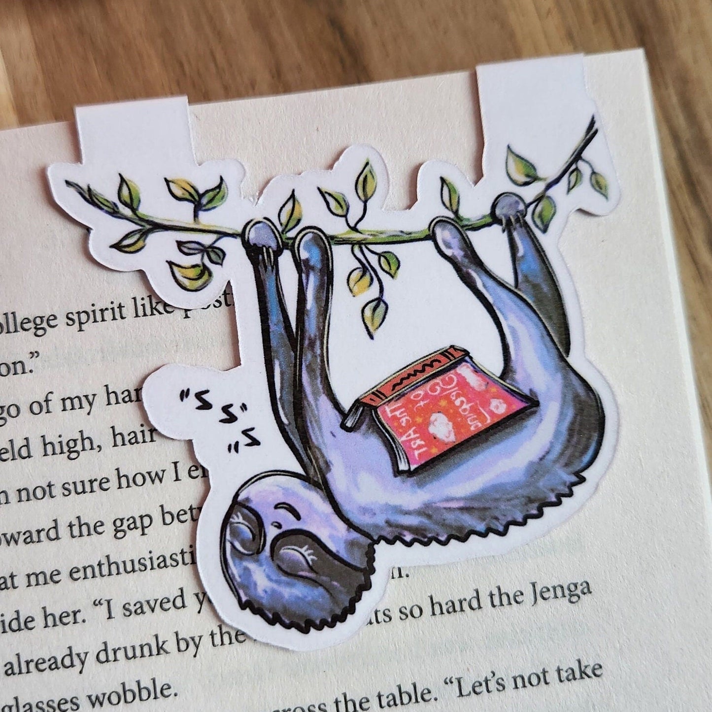 Sleepy Sloth magnetic bookmark | bookishmerch | animals | whimsy | bookish | reader | page holder, magnet | sloth | booktok