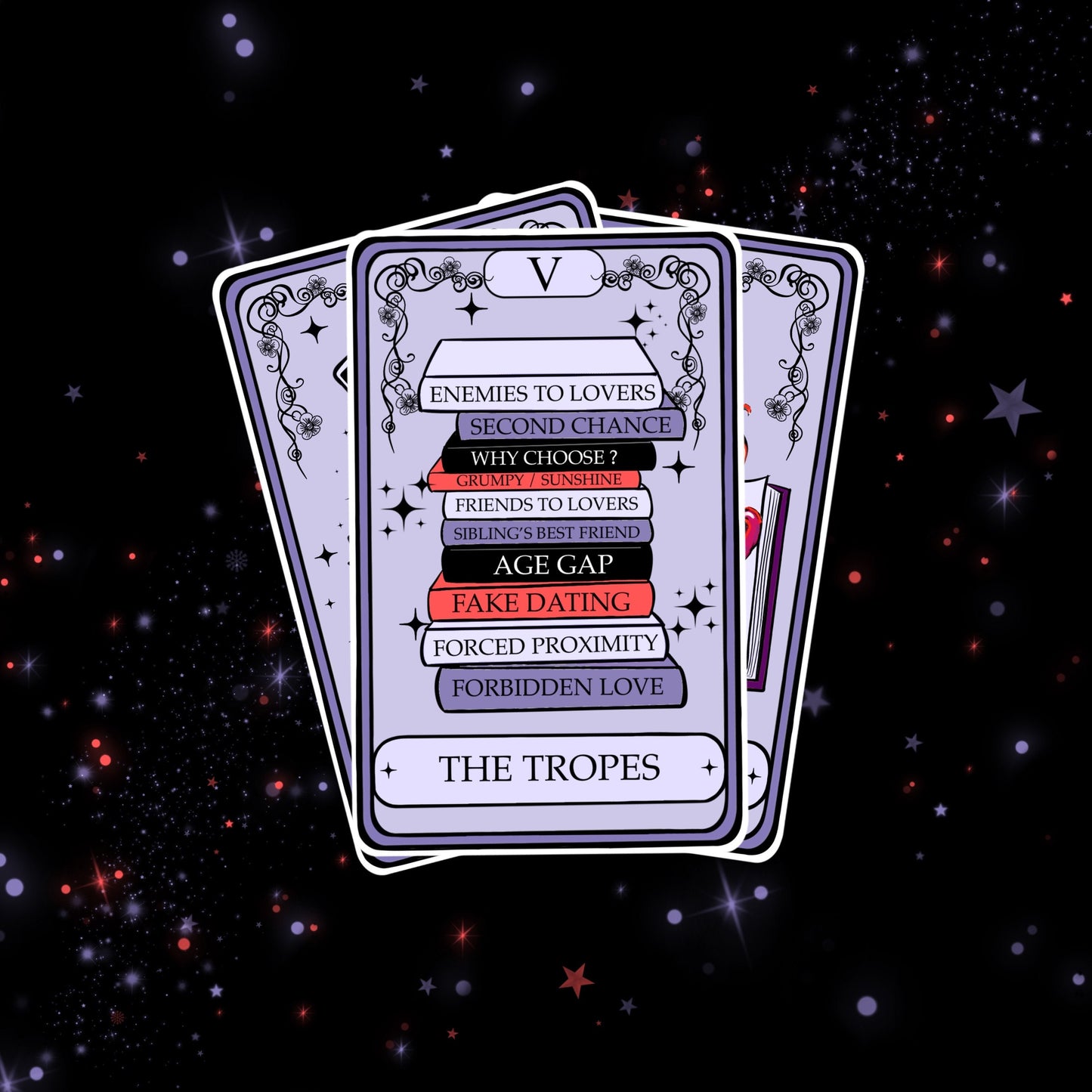 The Tropes | tarot card - bookish sticker / booktok / book addict / whimsy / reader / water resistant | bookish gifts
