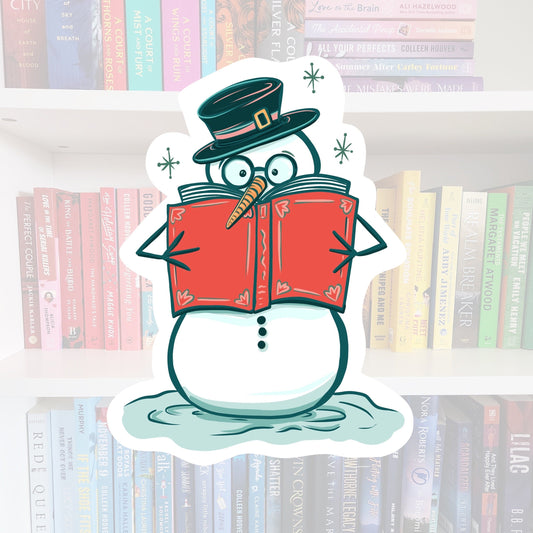 Bookish Snowman Sticker – Holiday Reader Gift