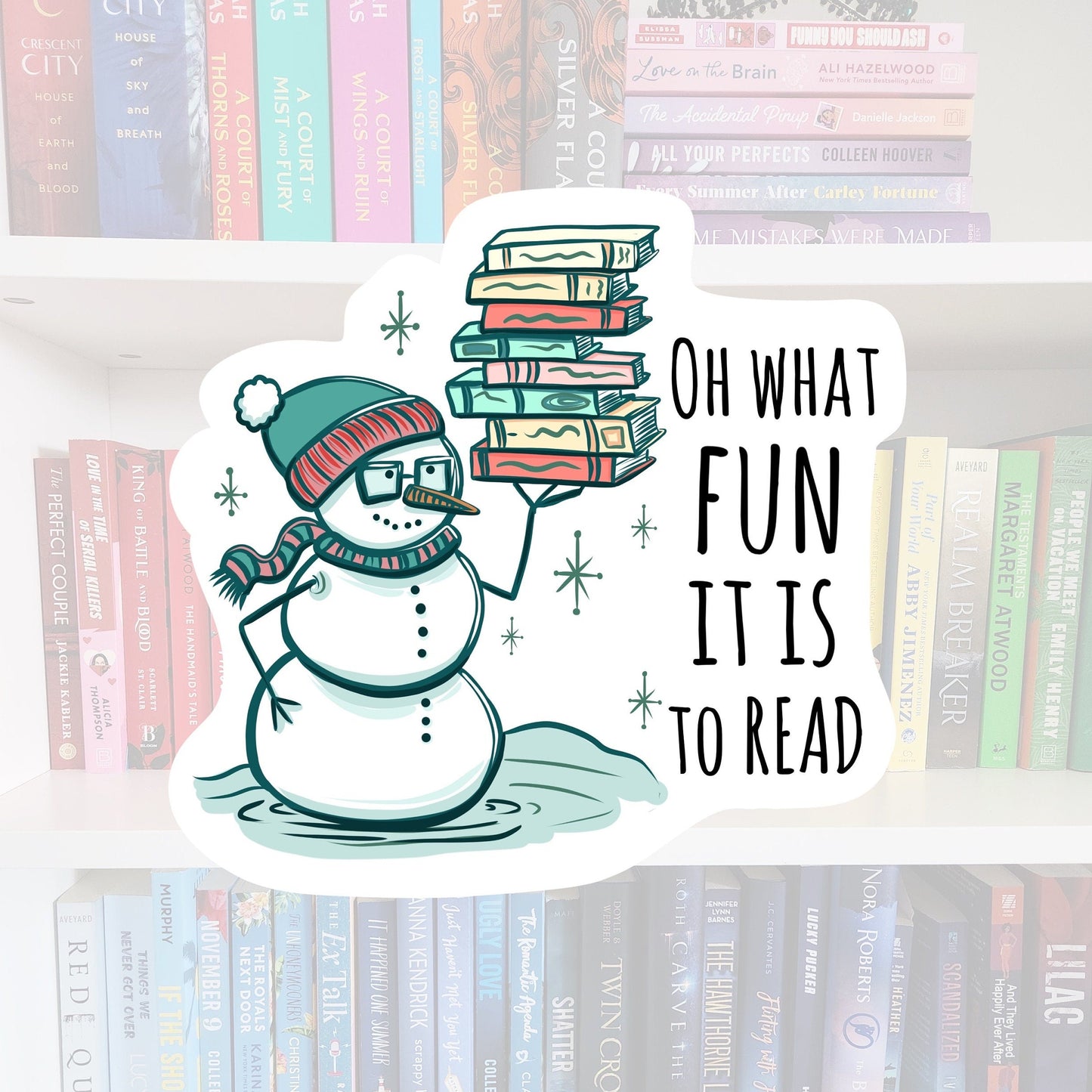 Bookish Snowman Sticker – Holiday Reader Gift